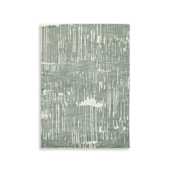 Signature Design by Ashley Cayworth 8' x 10' Area Rug, Teal White Abstract