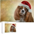 thumbnail image 4 of Dreamtimes Jigsaw Puzzles Artwork Gift for Adults Teens Cavalier King Charles Spaniel Wear Christmas Hat Wooden Puzzle Games, 1000 Pieces, 4 of 6