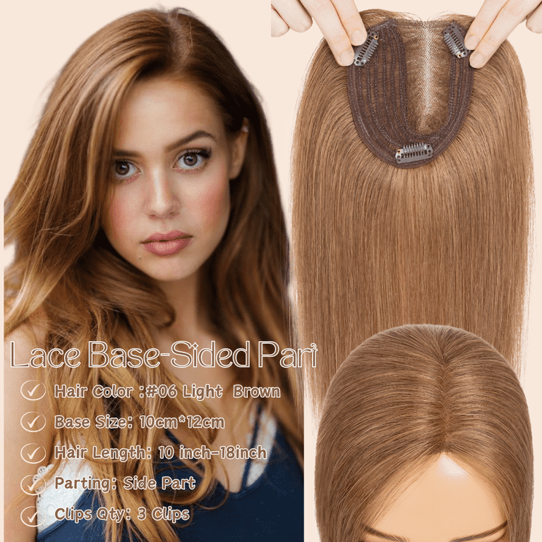 Benehair 10*12cm Side Part Clip In Hairpiece 100% Remy Real  display picture 1