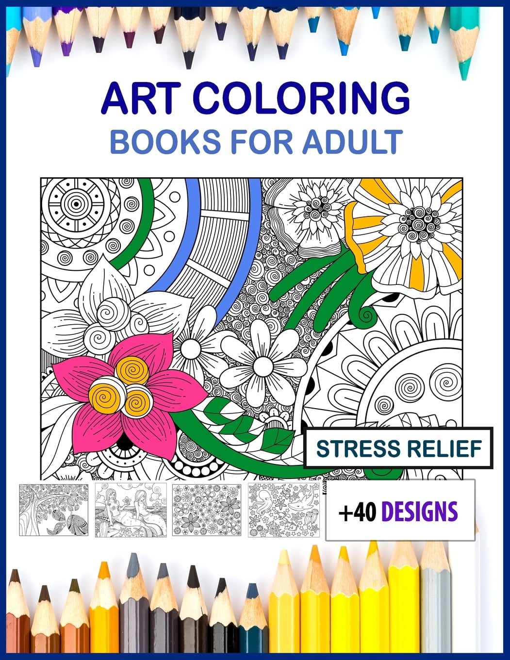 Art coloring books for adults large print : art coloring books for