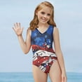 thumbnail image 2 of SEANATIVE Butterfly Kids Girls Swimsuit One Piece Soft Beach Swimwear Size 3-4 T American Flag Toddler Bathing Suit Girl Sleeveless,4 of July, 2 of 7