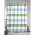 thumbnail image 5 of Fsddascl Sage Green Blue Striped Shower Curtain Set - Small 36" x 72" Bathtub Curtain with 12 Hooks, Farmhouse Sage Green Stripes Waterproof Fabric Stall Shower Curtains for Bathroom/Bathtub, 5 of 6