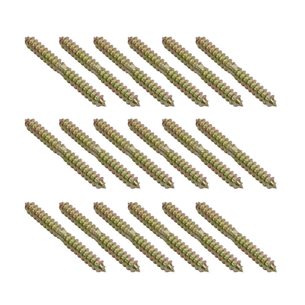 40pcs Dowel Screw Double Ended Screw Zinc Plating Self-Tapping Thread Screws