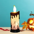 thumbnail image 3 of Lámpara de mesa decorativa con vela sin llama para Halloween, ideal para festivales. Gente del cráneo, 3 of 8