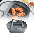 thumbnail image 2 of Kitchen Bar Supplies Air Fryer Silicone Tray Pot with Handle Square Airfryer Baking Liner Foldable Kitchen Cooking Accessories Kitchenware, 2 of 7