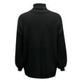 thumbnail image 3 of Gibobby Suéter de Punto, Suéteres de otoño para mujer 2023 de gran tamaño, cuello alto grueso, suéter de punto grueso(Negro,XG), 3 of 5