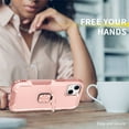 thumbnail image 5 of SaniMore for iPhone 14 Plus Multi-Functional Case, 3-Layer Protection Magnetic Cover Support Car Mount & 360° Rotatable Metal Ring Kickstand Full Body Shockproof Protective Shell, Rosegold, 5 of 10