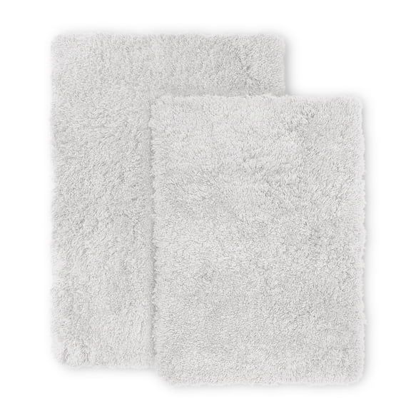 Nestl Super Soft Shaggy Bath Rug, Absorbent Bathroom Rug, Small and Medium, White
