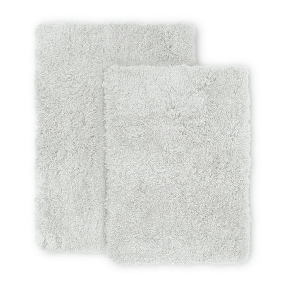 Nestl Super Soft Shaggy Bath Rug, Absorbent Bathroom Rug, Small and Medium, White