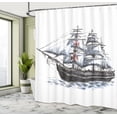 thumbnail image 5 of Ambesonne Ocean Shower Curtain, Columbus Ship Sailing, 69"Wx70"L, Multicolor, 5 of 5