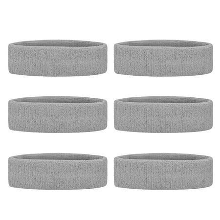 GOGO 6 Pieces Sports Headbands Terry Cloth Sweat Absorbing Head Band