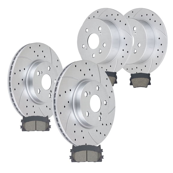 Front Rear Brake Rotors Pads Kit fit for 2013-2017 Toyota Avalon Camry ES300h