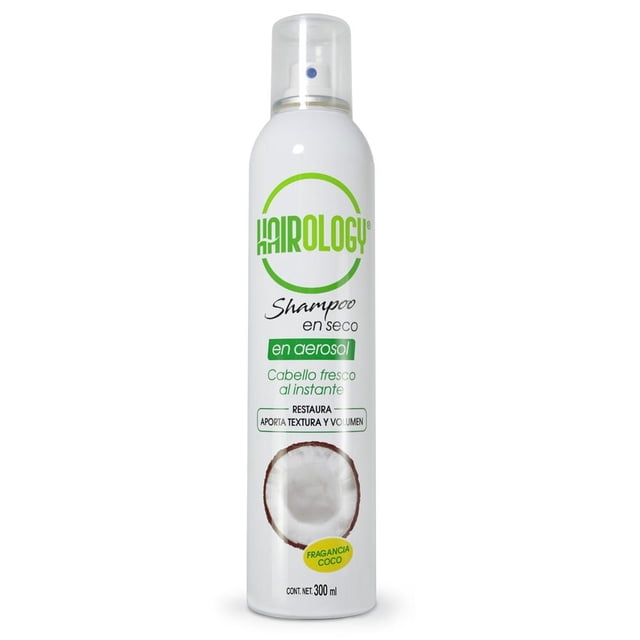 Shampoo seco en aerosol Hairology Transparente, en seco, aerosol 300ml.