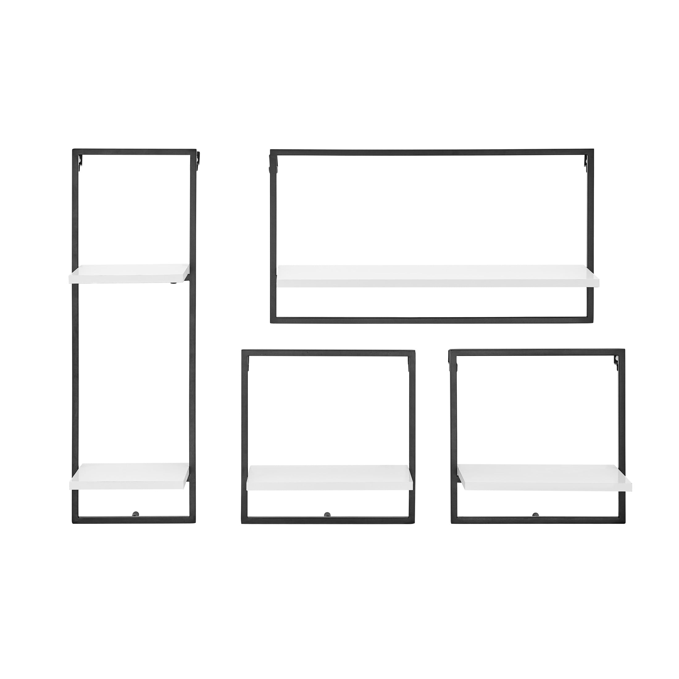 Danya B. Framed Wall Art 4Piece Modern Shelf Set Black Metal Frame