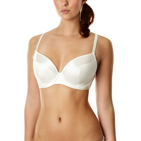 Masquerade by Panache IVORY Deity bridal Satin Plunge Bra  US 38D  UK 38D