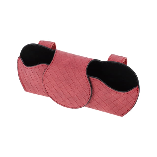 Estuche para gafas de sol de coche Unique Bargains con soporte magnético universal para visera de coche de ante rojo 7.09"x3.15" 1 Pcs