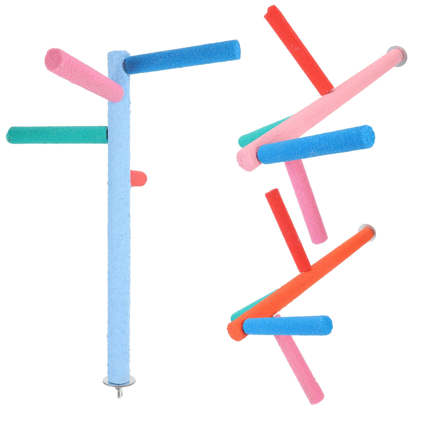Amosfun Bird Play Structure Ladder Wood Green for 1 Set