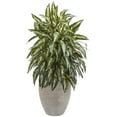 thumbnail image 2 of Nearly Natural Green Aglaonema Artificial Plant in Sand Colored Planter, 2 of 2