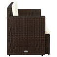thumbnail image 3 of vidaXL 2 Seater Garden Sofa with Cushions Brown Poly Rattan, 3 of 5