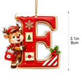 thumbnail image 3 of JeashCHAT Initial Letter Christmas Ornaments, Red Christmas Initial Ornaments Cute Reindeer Pendant Christmas Tree Hanging Decorations Xmas Gifts (E), 3 of 5