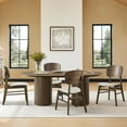 thumbnail image 2 of Spruce & Spring Wood Dining Chair with Upholstered Seat and Curved Back Set of 2, Walnut, 2 of 10