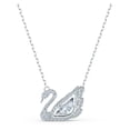 thumbnail image 1 of Collar con colgante de cisne de Swarovski con cristales transparentes de rodio, 1 of 5