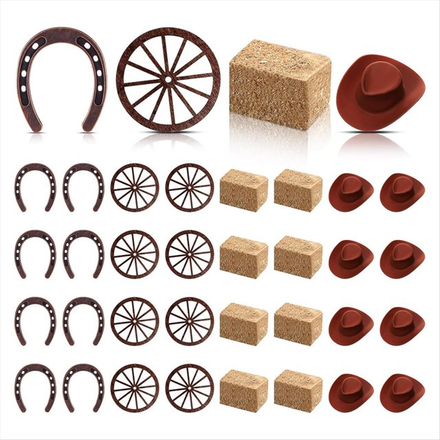 32 Piezas de Decoraciones de Fiesta Occidental para Niñas Vaqueras, Suministros de Fiesta Vintage Western Horseshoe RaceDerby