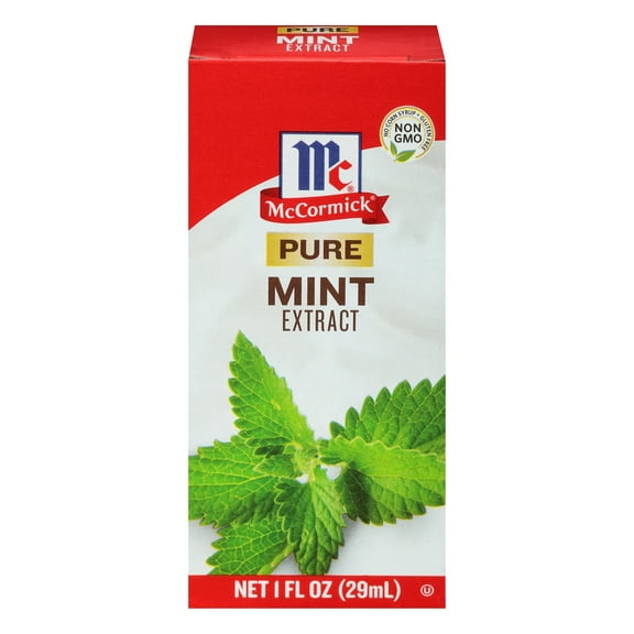 McCormick Non-GMO Gluten Free Pure Mint Extract, 1.0 fl oz Box