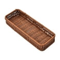 thumbnail image 1 of Cesta de servicio tejida de imitación de ratán, cesta de pan, bandeja de comida, soporte para frutas, organizador decorativo para bocadillos, bebidas, L, 1 of 8