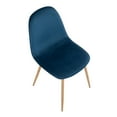 thumbnail image 7 of LumiSource Natural Wood Metal, Blue Velvet Pebble Chair - Set of 2, 7 of 7