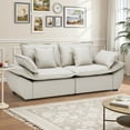 thumbnail image 2 of PPorfamilia Modular Sectional Sofa, Extra Large Faux Leather Deep Seat Loveseat for Living Room, Convertible Sofa Couches, Light Gray, 2 of 10