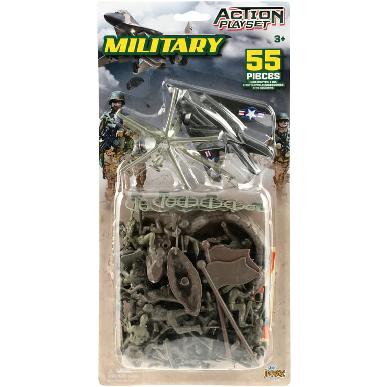 IMPERIAL TOY Military Action Playset 55 Pieces Carded Pack Action