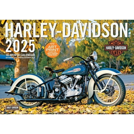 Harley-Davidson 17x12 2025: 16-Month Calendar--September 2024 Through December 2025, (Paperback)