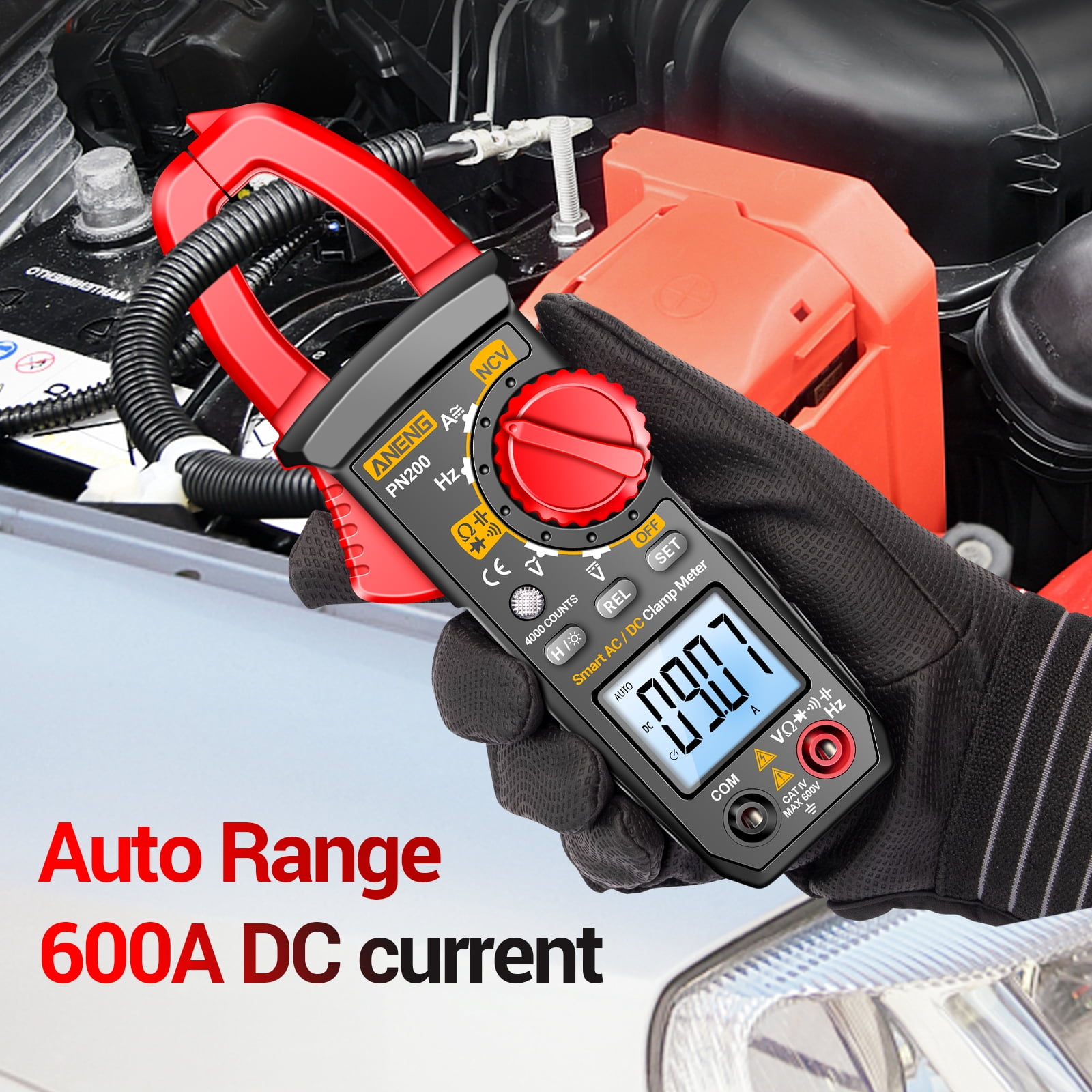 ANENG PN200 Clamp Meter Multimeter Tester with AC/DC Current,AC/DC Voltage, NCV Amp Ohm Volt 4000 Counts Meter Measures Capacitance, Resistance, Diodes, Continuity Frequency Backlight Electric Tools