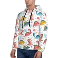 thumbnail image 2 of KLL Dinosaur Print Mens Hoodie Long Sleeve Casual Pullover Hooded Sweatshirt Fashion Drawstring Hoodies with Pocket-3X-Large, 2 of 6