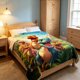 thumbnail image 4 of Cartoons Dinosaur Print Flannel Fleece Throw Blanket Soft Cozy Decorative Blanket For Home Bedroom Sofa, 4 of 6
