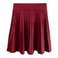 thumbnail image 4 of Short Skirt Pleated High A Line Midi Skirt For Waistband Fall Winter Knit Skirt With Stretch Comfort And Classic Pleats, 4 of 5