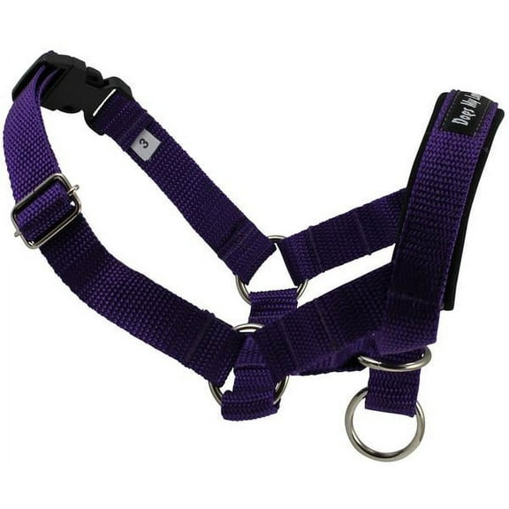 Dog Head Collar Halter Purple 5 Sizes (Small: 6.5"-8.25" Snout)