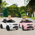 thumbnail image 4 of Costway Licensed Land Rover Kids Ride on Car with Remote Control, LED Lights, Music, Horn Pink, 4 of 10