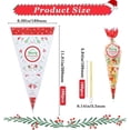 thumbnail image 2 of 100Pcs Christmas Cone Bags Snowman Christmas Tree Candy Treat Bag Triangle Plastic Pouch with 100Pcs Gold Twist Tie DIY for Treats Popcorn Cookies Goodie Wedding Birthday Party Favor, 2 of 6