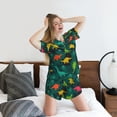 thumbnail image 5 of KLL Colorful Dinosaurs Print Pajama Set for Women Short Sleeve Sleepwear Pjs Soft 2 Piece Lounge Sleepwear Sets-XX-Large, 5 of 6