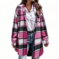 thumbnail image 4 of Women's Oversized Long Sleeve Lapel Button Shirt Jacket Casual Fall Winter Outerwear Coat, 4 of 8