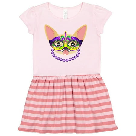 

Inktastic Mardi Gras Party Chihuahua Dog Gift Toddler Girl Dress