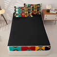 thumbnail image 4 of jejeloiu Bold Tribal Zipper Twin Comforter Sets with Fitted Sheet and 2 Pillowcases For Men Women,Geometric Print Zipper Bedding Set,Multi Color,Black Reversible,4-Piece, 4 of 7