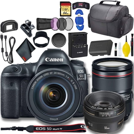 Canon EOS 5D Mark IV DSLR Camera with 24-105mm F/4L II Lens (International Model) Plus Bundle(International Model)