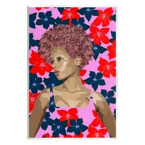 Stupell Industries Modern Vivid Flower Pattern Woman Botanical & Floral Painting Unframed Art Print Wall Art
