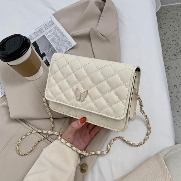 Monedero con cadena, monedero con cadena para mujer, monederos acolchados para mujer, bolso de hombro pequeño, máxima comodidad