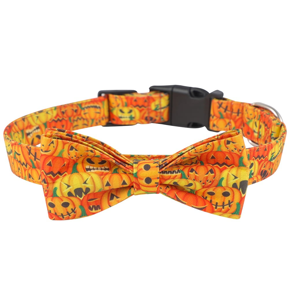 Halloween Cat Collar Dog Collar with Bowtie Holiday Gifts Adjustable