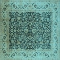 thumbnail image 1 of Ahgly Company Indoor Square Oriental Light Blue Industrial Area Rugs, 7' Square, 1 of 4
