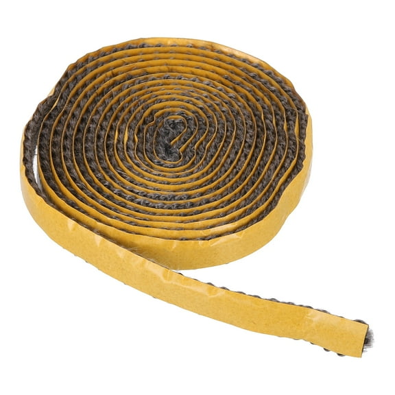 Wood Stove Gasket, 3/8" x 1/8" x 79" Flat Graphite Fiberglass Self Adhesive High-Temperature Resistance Seal Rope for Stoves Fireplace Door, Black